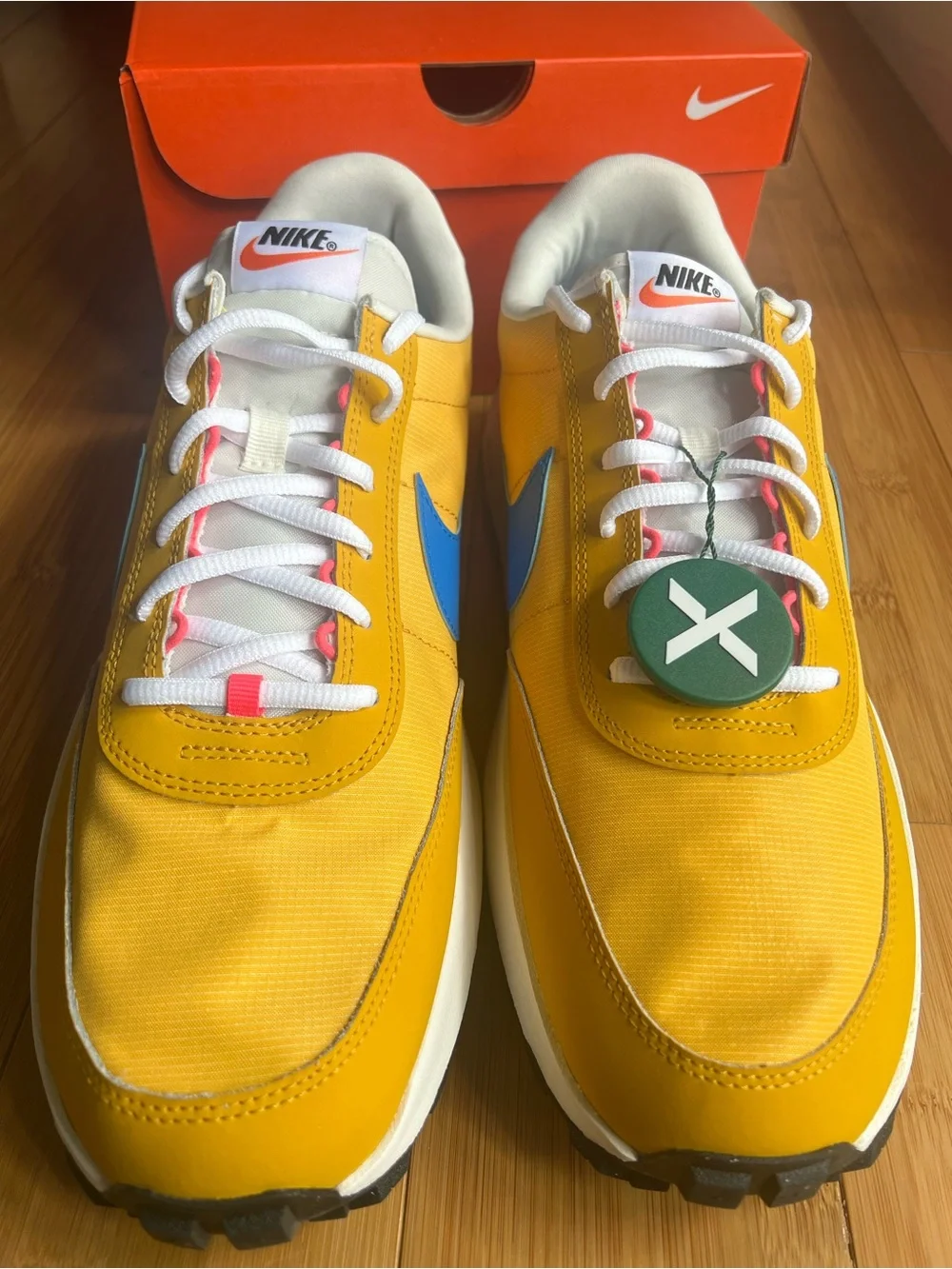 Nike ACG LDV Men’s Yellow Sneakers with Blue Swoosh 12